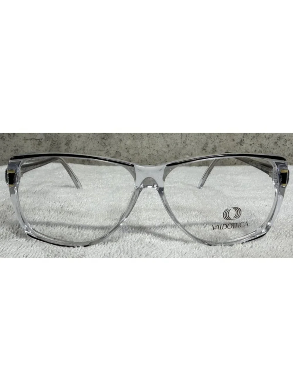 Vintage VALDOTTICA Italy mod. 8964 004 Black Clear Square Eyeglasses 58-13-135